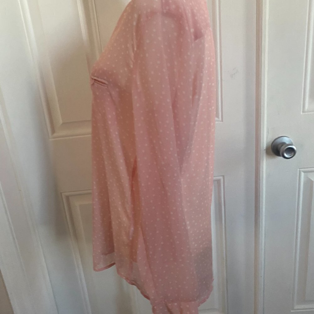 Kut from the Kloth Pink Pokadot Button Down Blouse - Picture 3 of 7